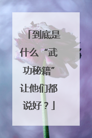 到底是什么“武功秘籍”让他们都说好？