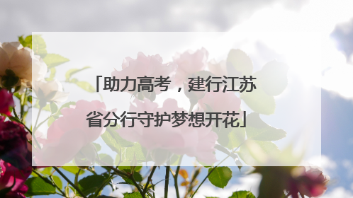 助力高考，建行江苏省分行守护梦想开花