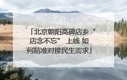 北京朝阳高碑店乡“店念不忘” 上线 如何精准对接民生需求