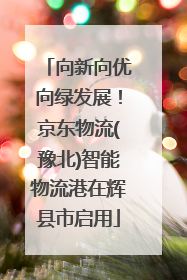 向新向优向绿发展！京东物流(豫北)智能物流港在辉县市启用