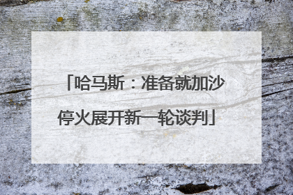 哈马斯：准备就加沙停火展开新一轮谈判
