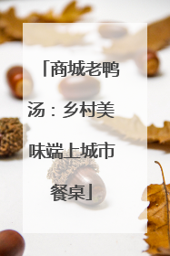 商城老鸭汤：乡村美味端上城市餐桌