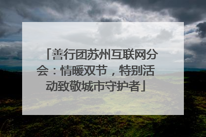 善行团苏州互联网分会：情暖双节，特别活动致敬城市守护者