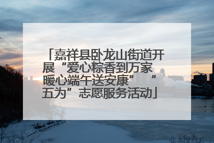 嘉祥县卧龙山街道开展“爱心粽香到万家 暖心端午送安康” “五为”志愿服务活动
