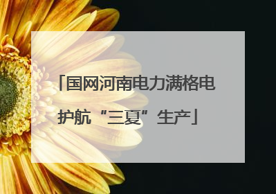国网河南电力满格电护航“三夏”生产