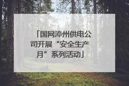 国网漳州供电公司开展“安全生产月”系列活动