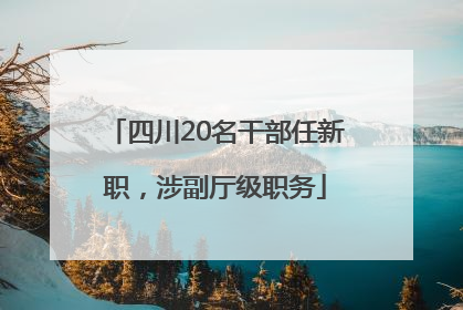 四川20名干部任新职，涉副厅级职务