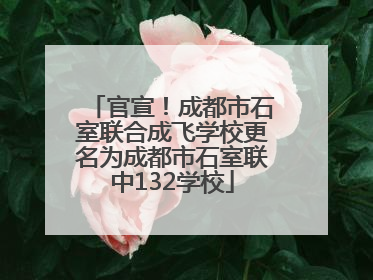 官宣！成都市石室联合成飞学校更名为成都市石室联中132学校