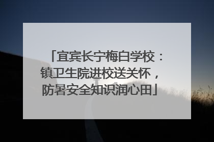 宜宾长宁梅白学校：镇卫生院进校送关怀，防暑安全知识润心田