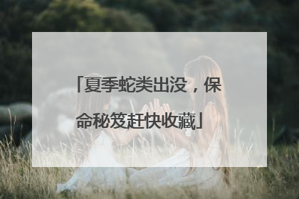 夏季蛇类出没，保命秘笈赶快收藏