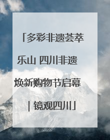 多彩非遗荟萃乐山 四川非遗焕新购物节启幕｜镜观四川