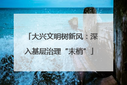 大兴文明树新风：深入基层治理“末梢”