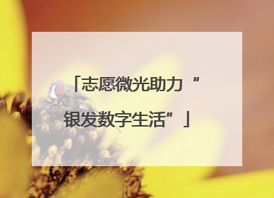 志愿微光助力“银发数字生活”