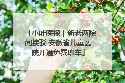 小叶医探｜新老两院间接驳 安徽省儿童医院开通免费班车