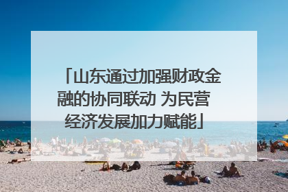 山东通过加强财政金融的协同联动 为民营经济发展加力赋能