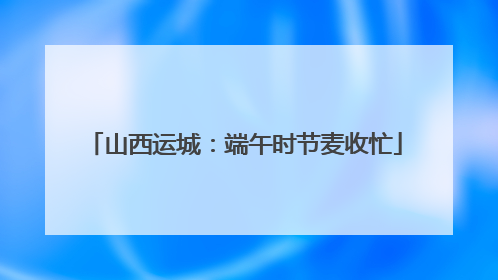 山西运城：端午时节麦收忙