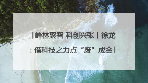 峰林聚智 科创兴张丨徐龙：借科技之力点“废”成金