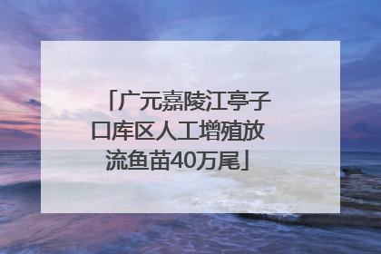 广元嘉陵江亭子口库区人工增殖放流鱼苗40万尾