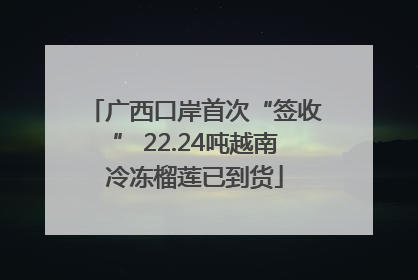 广西口岸首次“签收” 22.24吨越南冷冻榴莲已到货