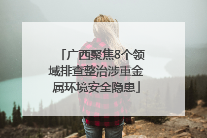 广西聚焦8个领域排查整治涉重金属环境安全隐患