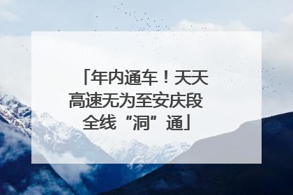 年内通车！天天高速无为至安庆段全线“洞”通