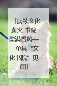庚续文化薪火 书院盈满香风——单县“文化书院”见闻