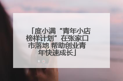 度小满“青年小店榜样计划”在张家口市落地 帮助创业青年快速成长