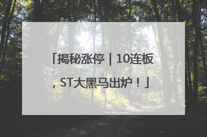 揭秘涨停｜10连板，ST大黑马出炉！