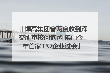 悍高集团曾两度收到深交所审核问询函 佛山今年首家IPO企业过会