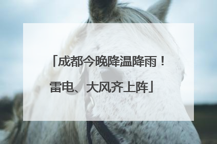 成都今晚降温降雨！雷电、大风齐上阵