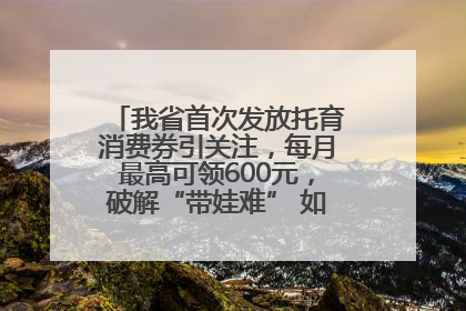 我省首次发放托育消费券引关注，每月最高可领600元，破解“带娃难” 如何不负所“托”？
