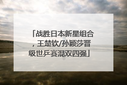 战胜日本新星组合，王楚钦/孙颖莎晋级世乒赛混双四强