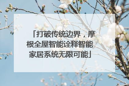 打破传统边界，摩根全屋智能诠释智能家居系统无限可能