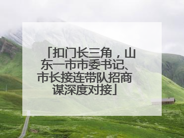 扣门长三角，山东一市市委书记、市长接连带队招商谋深度对接