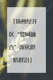 扬州经开区“警网融合”深化群防群治