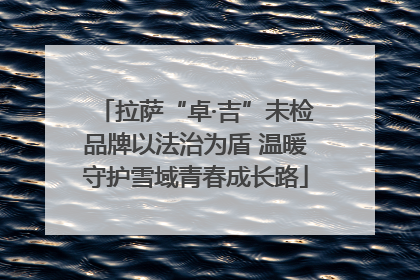 拉萨“卓·吉”未检品牌以法治为盾 温暖守护雪域青春成长路
