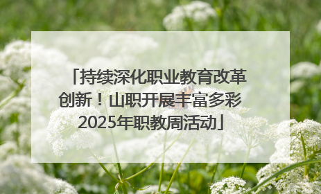 持续深化职业教育改革创新！山职开展丰富多彩2025年职教周活动