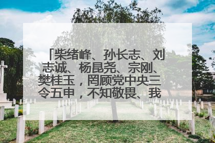 柴绪峰、孙长志、刘志诚、杨昆尧、宗刚、樊桂玉，罔顾党中央三令五申，不知敬畏、我行我素、肆意妄为！