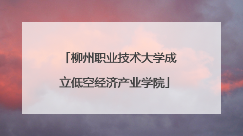 柳州职业技术大学成立低空经济产业学院