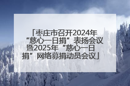 枣庄市召开2024年“慈心一日捐”表扬会议暨2025年“慈心一日捐”网络募捐动员会议