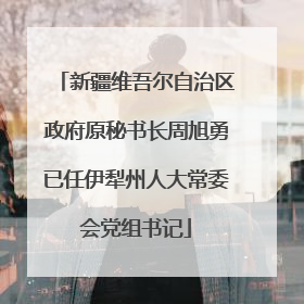 新疆维吾尔自治区政府原秘书长周旭勇已任伊犁州人大常委会党组书记