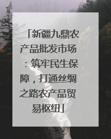 新疆九鼎农产品批发市场：筑牢民生保障，打通丝绸之路农产品贸易枢纽