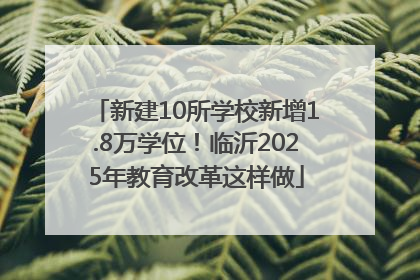 新建10所学校新增1.8万学位！临沂2025年教育改革这样做
