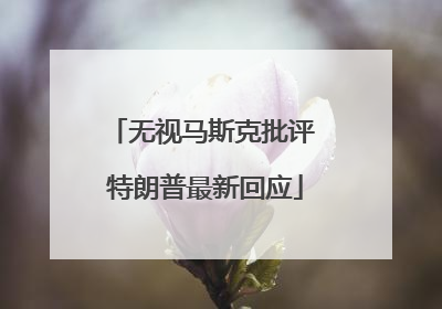 无视马斯克批评 特朗普最新回应