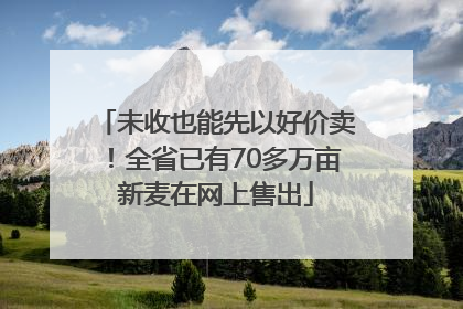 未收也能先以好价卖！全省已有70多万亩新麦在网上售出