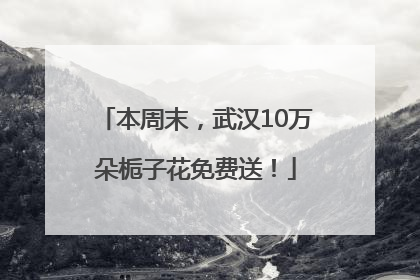 本周末，武汉10万朵栀子花免费送！