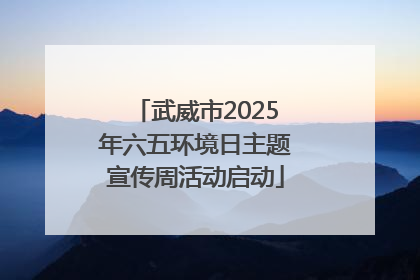 武威市2025年六五环境日主题宣传周活动启动