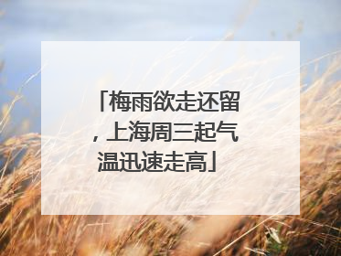 梅雨欲走还留，上海周三起气温迅速走高