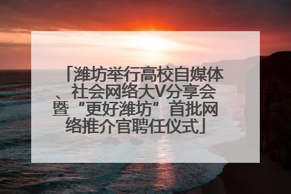 潍坊举行高校自媒体、社会网络大V分享会暨“更好潍坊”首批网络推介官聘任仪式