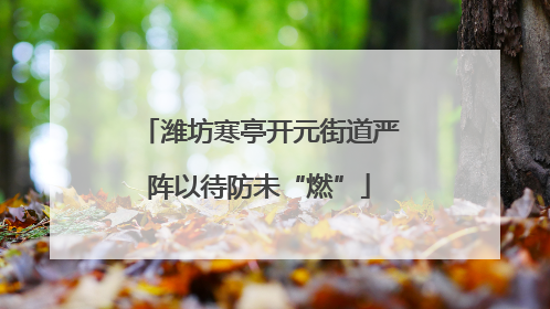 潍坊寒亭开元街道严阵以待防未“燃”